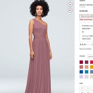 One-shoulder Gown (David’s Bridal Dress #F19932) size 4